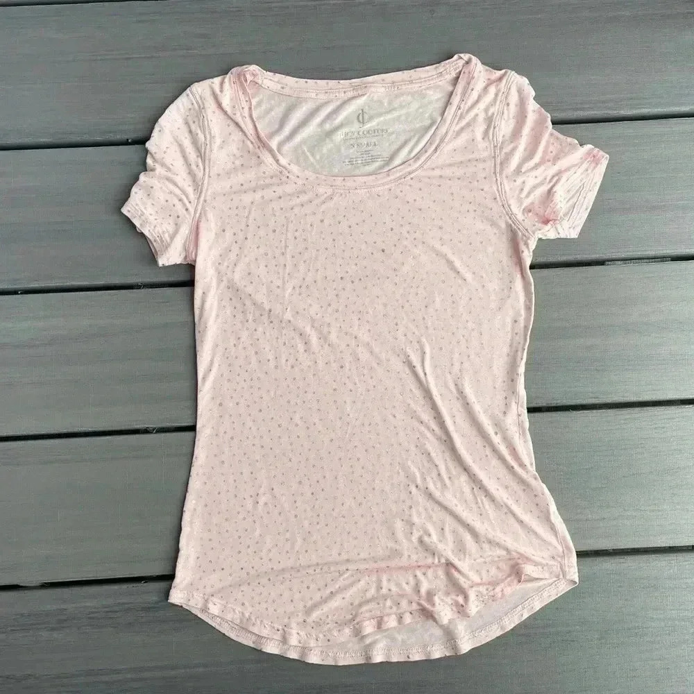 Juicy Couture Pink Tee With Gold Speckles Size X Small